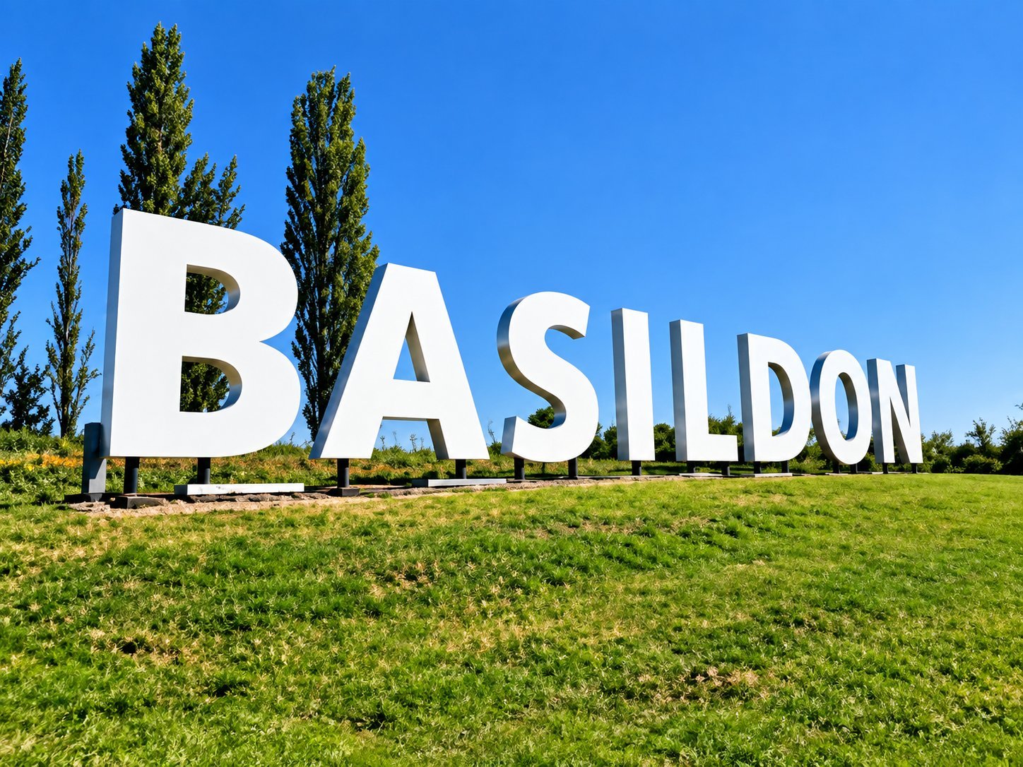 The Basildon town sign